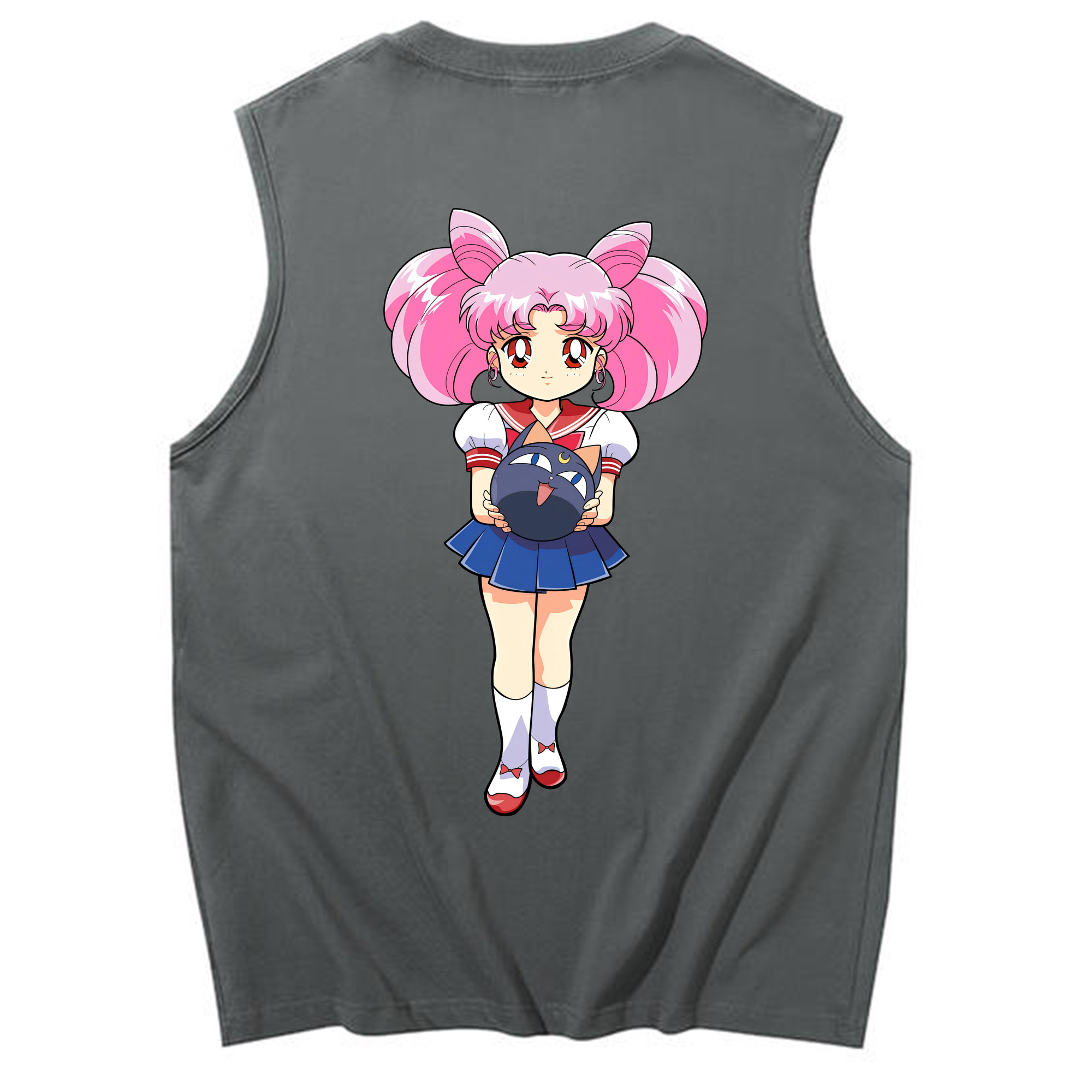 （画像用） 美少女戦士セーラームーン ちびうさ Sailor Moon Chibiusa Tsukino Usagi Small Lady Serenity コットン100％タンクトップ（背面プリント）